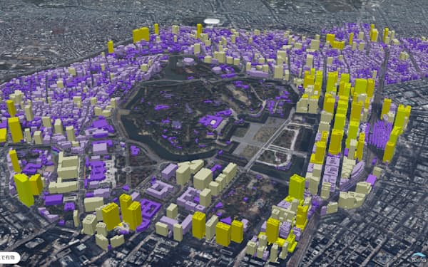 プラトーは建物の高さや用途など都市の様々なデータを3Dの仮想空間に再現している