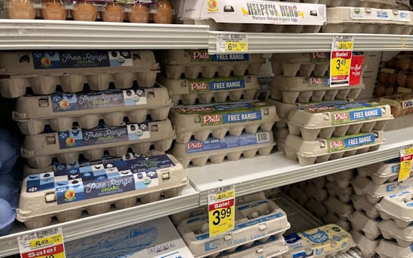 卵にもインフレの波が及んでいる（米シカゴの食品スーパー）