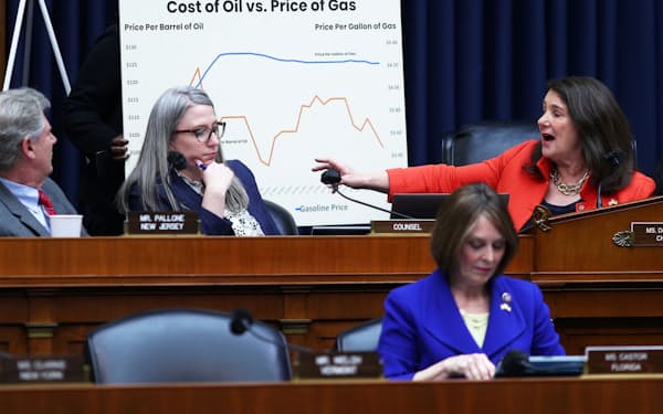 米下院の公聴会はガソリン価格高騰の責任を巡り非難の応酬になった（６日、ワシントン）＝ロイター