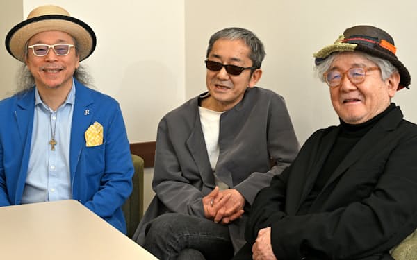 ムーンライダーズの（左から）白井良明さん、鈴木博文さん、鈴木慶一さん