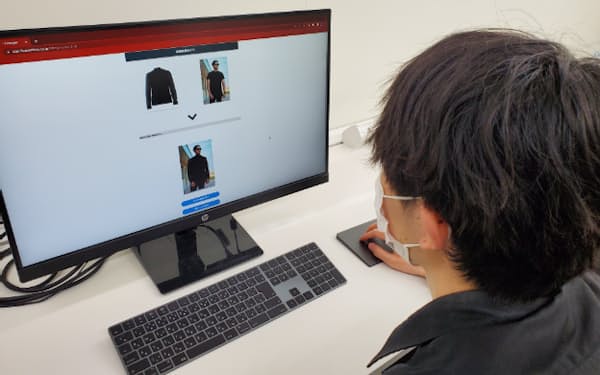 ECサイトで仮想的な試着体験ができる＝衣服知能・吉次代表提供