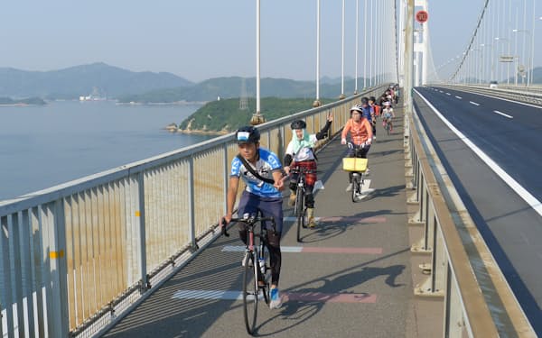 しまなみ海道には国内外からサイクリストが集まる