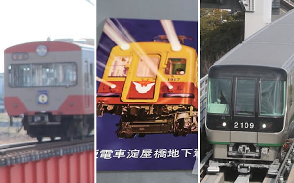 （左から）近江鉄道、京阪電鉄延伸の記念冊子、神戸市のポートライナー