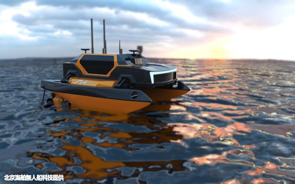 海舶科技が開発する無人運航船は水中の生態系観測や災害対応への活用が期待されている=北京海舶無人船科技提供