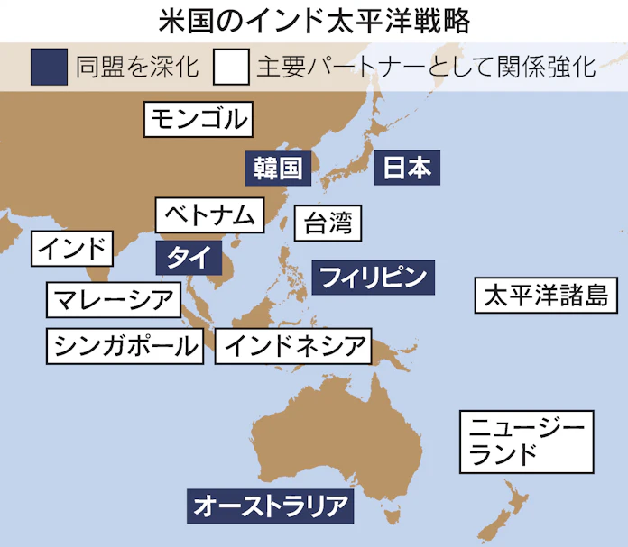 インド太平洋戦略とは 米 日本や韓国と関係深化 日本経済新聞 インド太平洋戦略とは 米 日本や韓国と関係深化 日本経済新聞