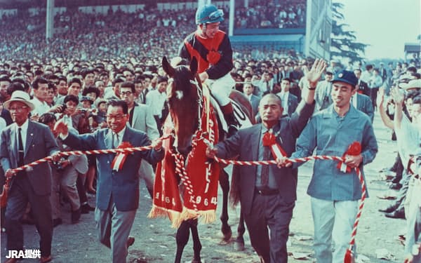 1964年の日本ダービーを制し、後に三冠馬となったシンザン=JRA提供