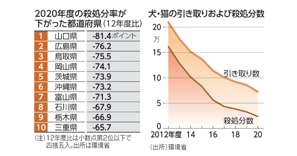 ペット共生 山口で加速 殺処分率が8年で92 1 10 8 日本経済新聞 ペット共生 山口で加速 殺処分率が8年で92 1 10 8 日本経済新聞
