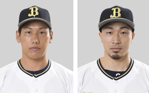 オリックスの（左から）吉田正尚外野手、安達了一内野手、大下誠一郎内野手＝共同
