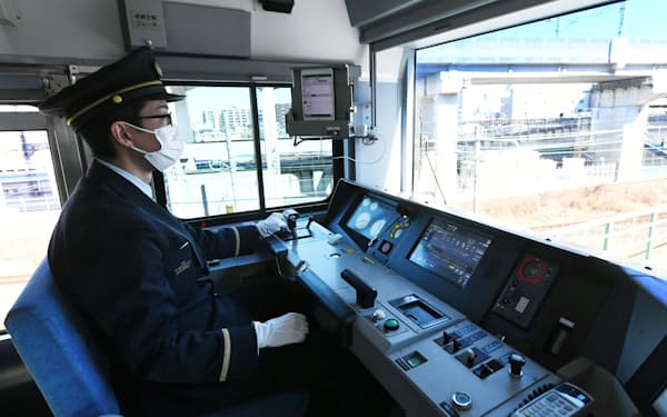 ＪＲ東日本が営業時間帯に実施した山手線の自動列車運転装置の試験（2月、東京都内）