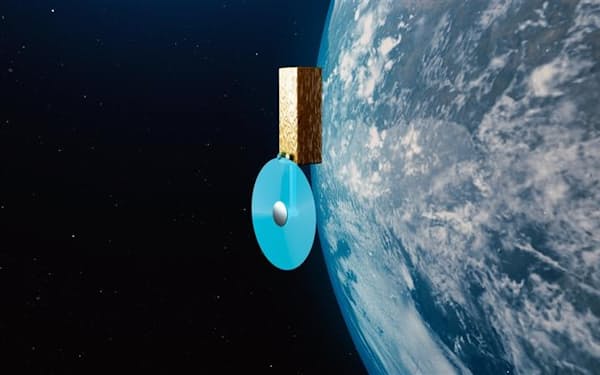 宇宙空間で人工衛星アンテナを製造する様子（イメージ）