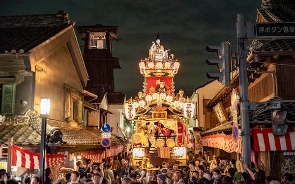 川越まつりはユネスコの無形文化遺産にも登録され、埼玉を代表する祭りの一つ（2019年10月、埼玉県川越市）