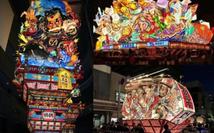 五所川原立佞武多祭り(左)、青森ねぶた祭(右上)、弘前ねぷたまつり(右下) 五所川原立佞武多祭り(左)、青森ねぶた祭(右上)、弘前ねぷたまつり(右下)