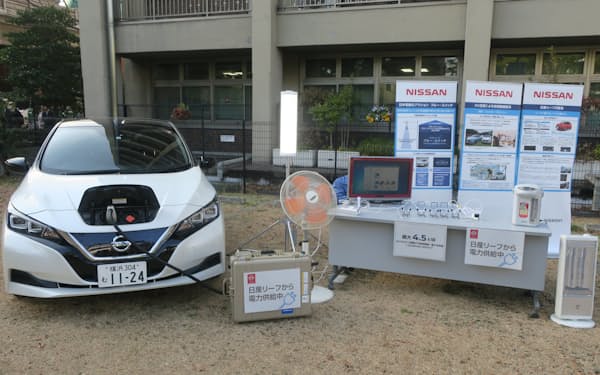 横浜市は日産と災害連携協定を締結。EVを活用して電力供給する計画だ