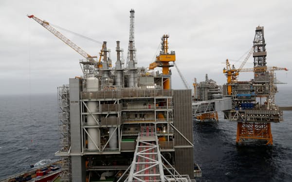 欧州市場の北海ブレント原油先物が上昇している（ノルウェー沖の北海油田）＝ロイター