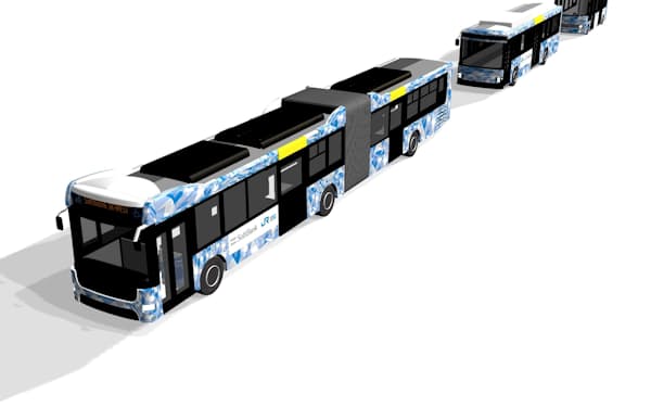ＪＲ西は複数のバス車両を隊列で走行する実証実験を進める（イメージ）