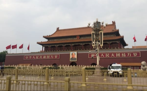 北京市の天安門周辺は厳戒態勢（６月４日）