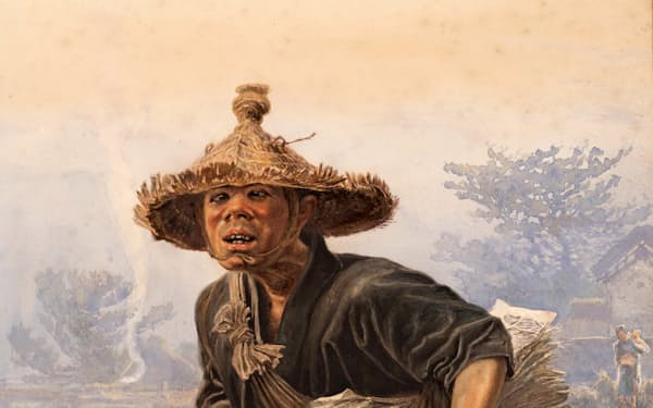 笠木治郎吉「新聞配達人」。日本の風俗を描いて外国人に喜ばれた画家という
