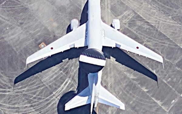 浜松基地に配備されている空中警戒管制機E-767=Google Earth
