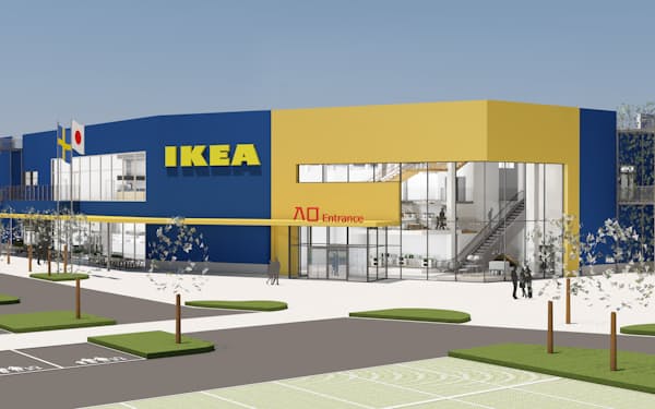 イケアが2024年に前橋市に開業する「IKEA前橋（仮称）」のイメージ