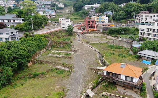 土石流被害を受けた熱海市伊豆山地区