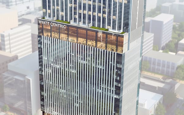 NTT都市開発が札幌市中央区で開発する複合ビルの外観イメージ図