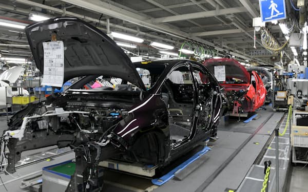 世界的な資源高や供給制約の影響を日本の製造業も受けている（岩手県金ケ崎町のトヨタ自動車東日本岩手工場）