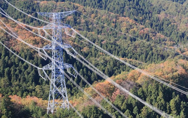 50万ボルトの高圧送電線で広域の電力安定供給を図る（福島県）