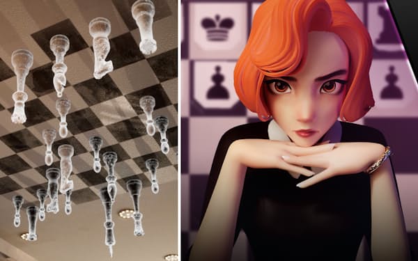 ドラマ「クイーンズ・ギャンビット」を基にしたチェスゲームのイメージ