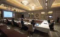 東京都内のホテルで開かれた「日経メタバースコンソーシアム第1回未来委員会」(2022年7月1日)