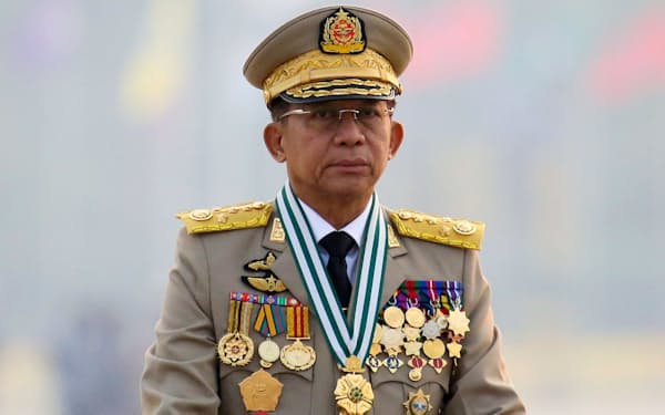 ミャンマー国軍のミンアウンフライン総司令官（2021年3月、ネピドー）＝ロイター