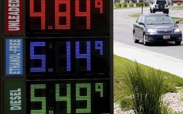 ガソリンなどのエネルギー価格高騰が卸売物価を押し上げた（米ソルトレークシティー）= AP