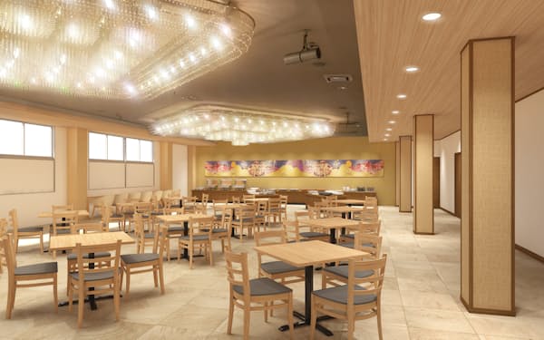 2023年1月開業予定の「グランドまりそう」の食堂（イメージ）
