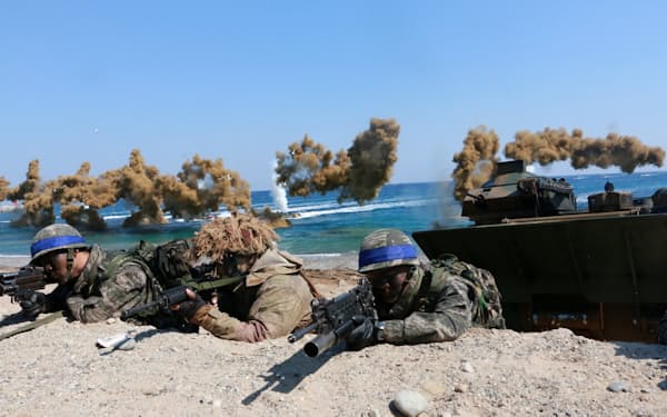 2016年の米韓合同軍事演習では上陸作戦も実施した（韓国・浦項市）