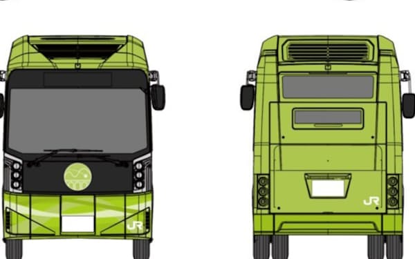 JR九州が導入する電気バスは周辺地域をイメージした配色になっている