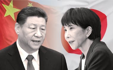 高市早苗首相㊨と中国の習近平(シー・ジンピン)国家主席