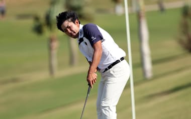 最終ラウンド、通算10アンダーで3位の金谷拓実(16日、サウサンプトン)=ゲッティ共同