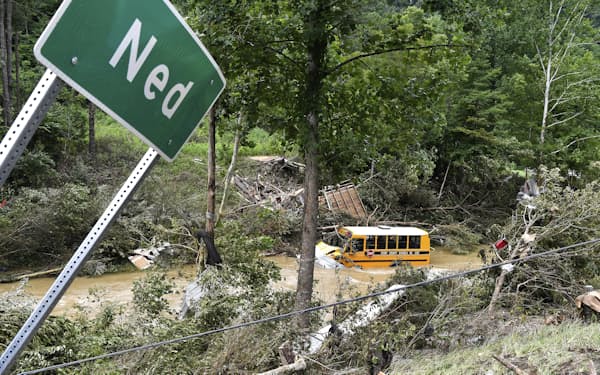 米国で自然災害が相次いでいる（29日、米南部ケンタッキー州ネッド）=AP