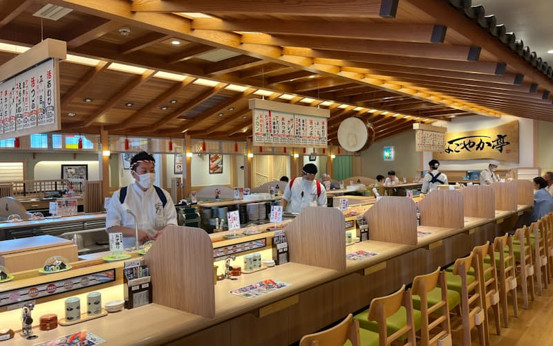 北海道の回転ずしチェーン「なごやか亭」の店内の様子 北海道の回転ずしチェーン「なごやか亭」の店内の様子