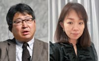 川島真・東大教授(左)と前原志保・九大准教授