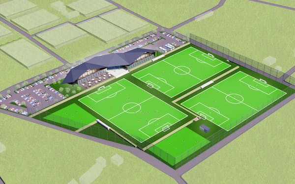 カインズが整備するサッカー場施設のイメージ図