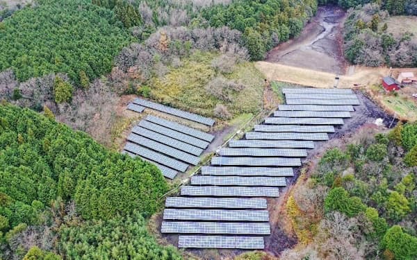 もとは畑だった土地にエイコーグループが建設した太陽光発電所（鳥取県米子市）