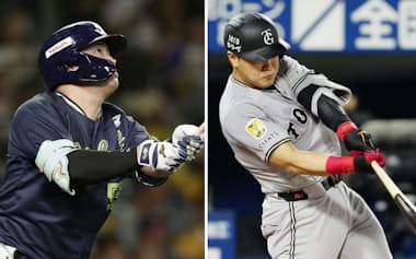 12月上旬に開幕するウインターミーティングでは村上㊧と岡本の行方にも注目が集まる=いずれも共同