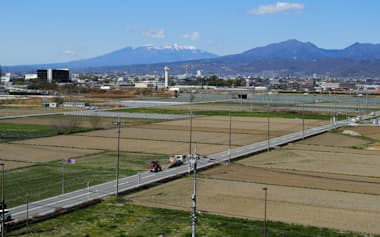 リニア中央新幹線の山梨県駅(仮称)の予定地周辺=4月撮影、甲府市