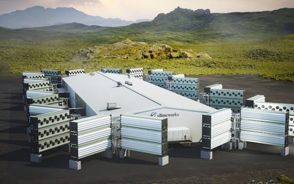 スイスのクライムワークスは年間3万6000トンのCO2を回収できるプラントの建設を始めた（イメージ）＝同社提供