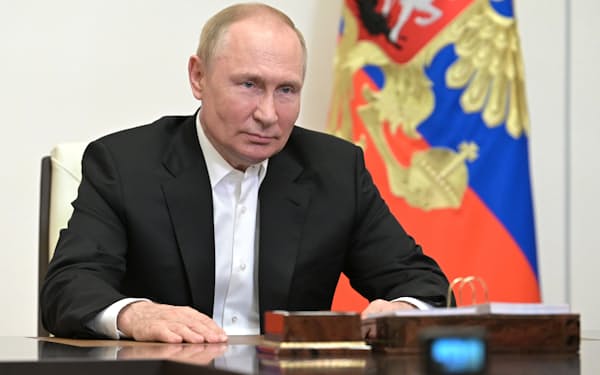 ロシアのプーチン大統領は１６日のビデオ演説で米国のペロシ下院議長の訪台を批判した＝ＡＰ