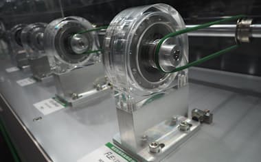 ニデックドライブテクノロジーが手がける減速機(3日、東京都江東区)