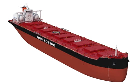 商船三井が建造を決めたＬＮＧを燃料とする大型ばら積み船のイメージ図
