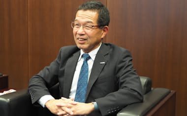 三菱ロジスネクストの間野裕一社長(11月、京都府長岡京市)