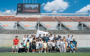 NACK5スタジアムで様々なスポーツを体験する(9月の体験会、さいたま市)=SAL提供