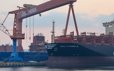 中国船舶集団の傘下企業が運営する造船所(遼寧省大連市)